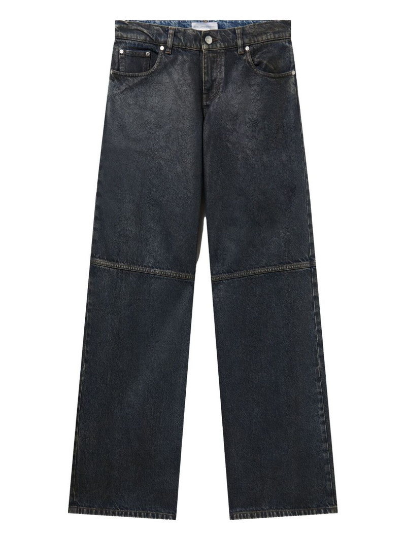 faded-effect panelled jeans 1