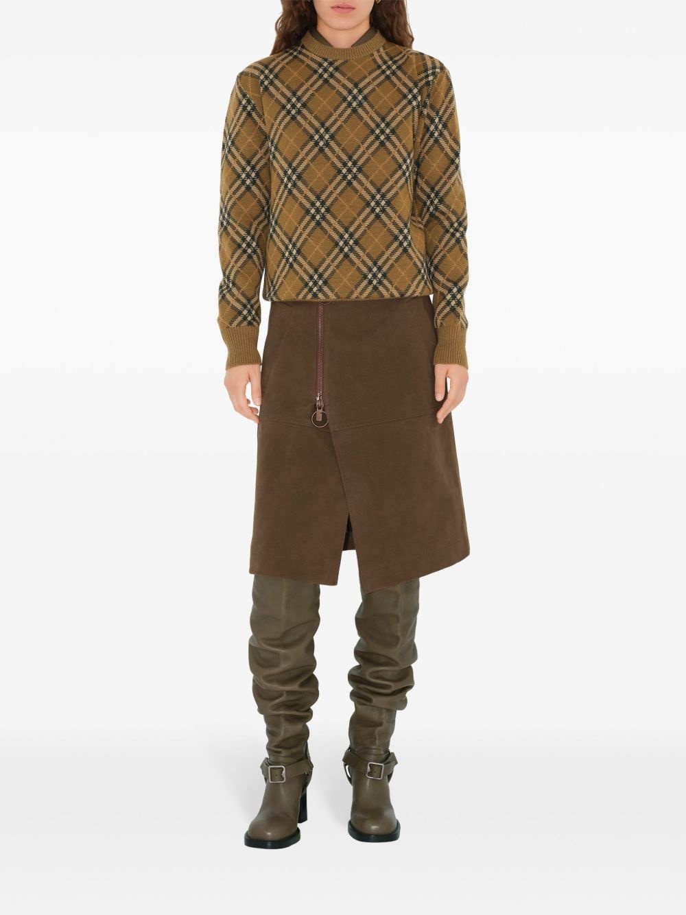 check-pattern wool sweater - 2