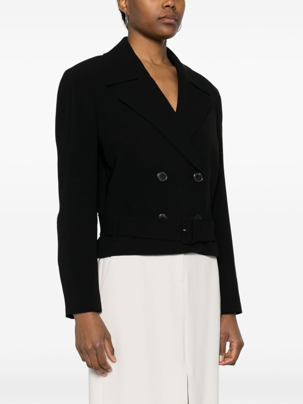 double-breasted cropped jacket - 3