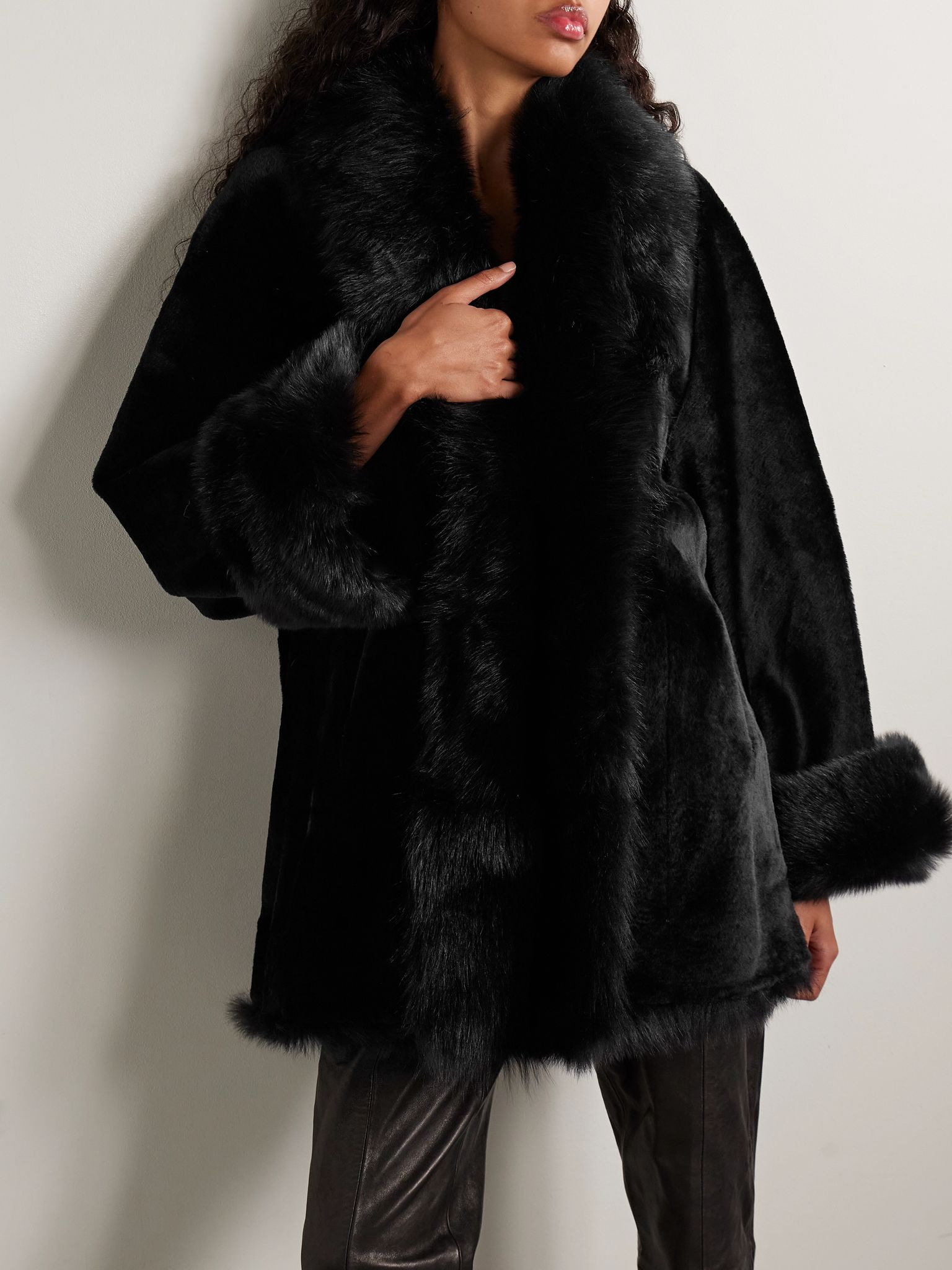 Sima shearling coat Black - 3