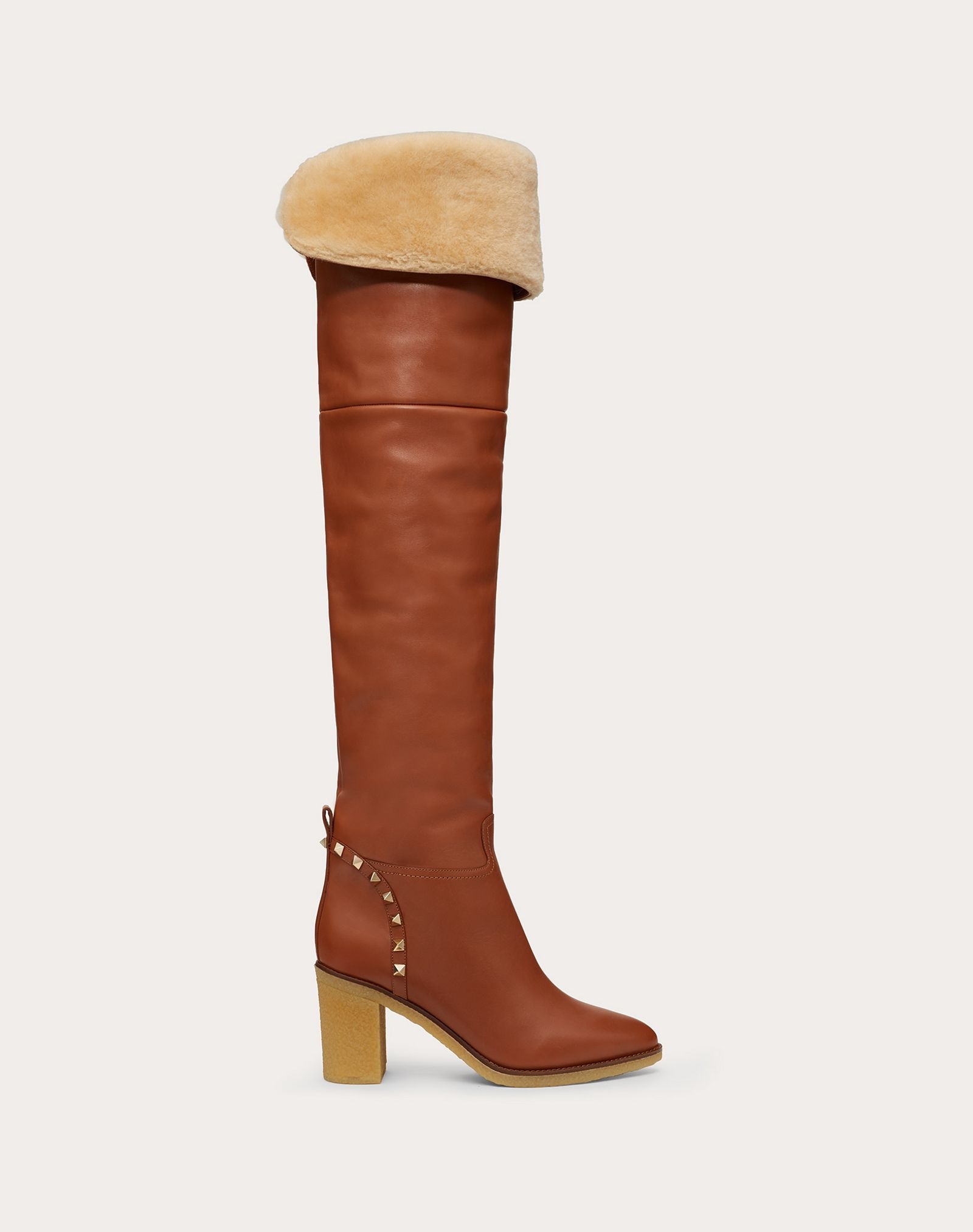 Rockstud Over The Knee Calfskin Boot 85 mm - 1