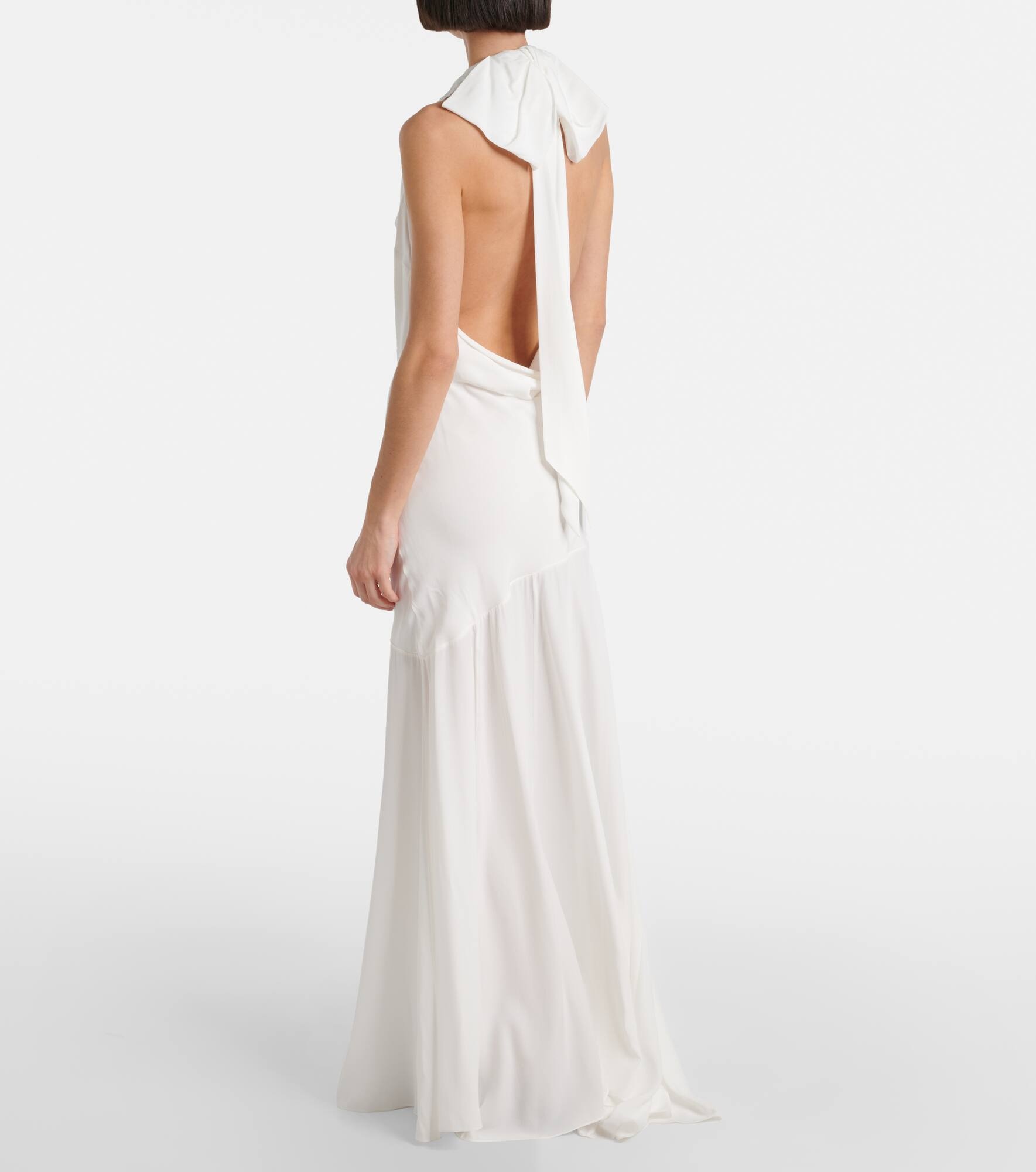Bow-detail open-back gown - 3