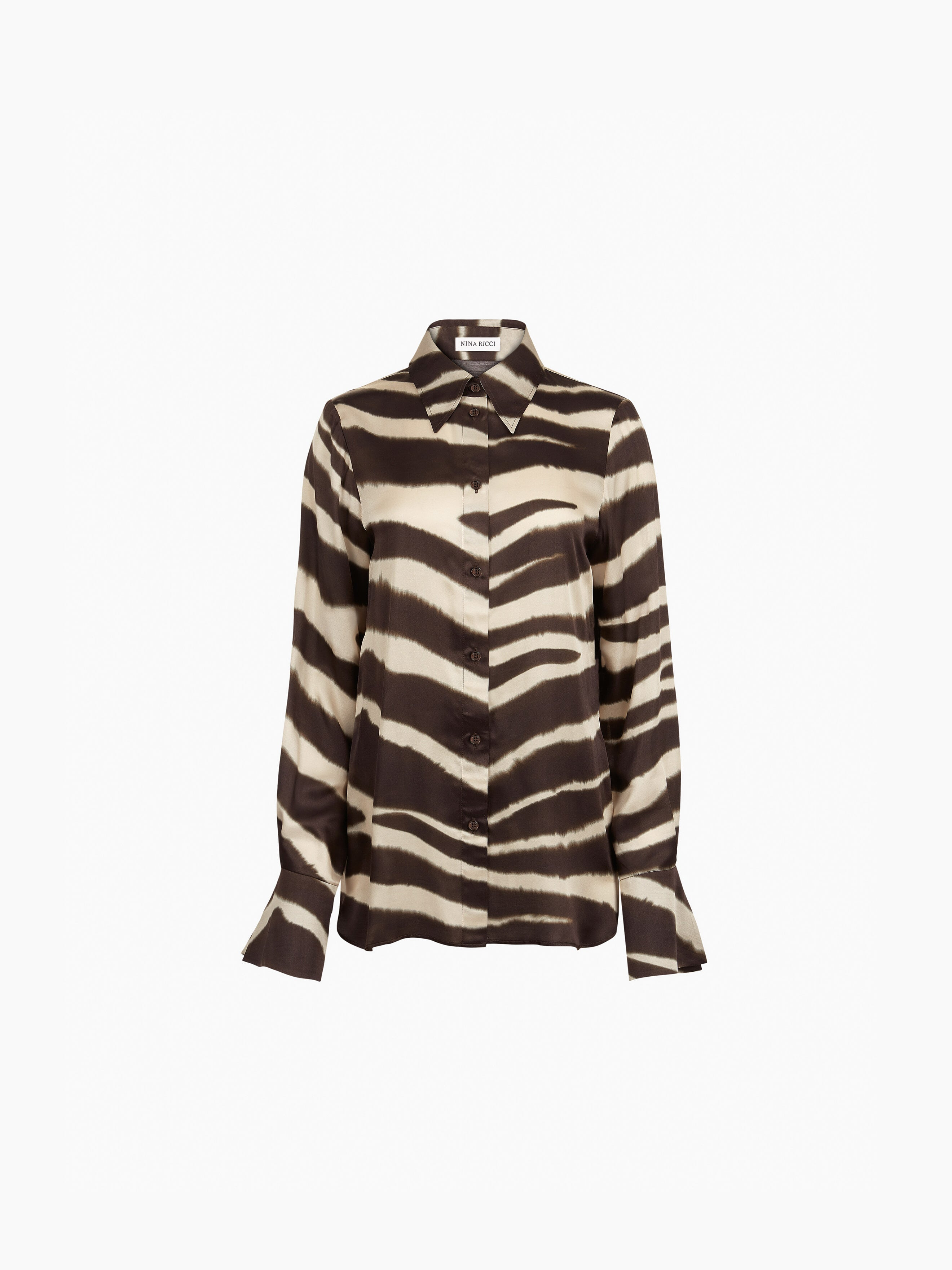 Zebra-Print Satin Shirt - 5