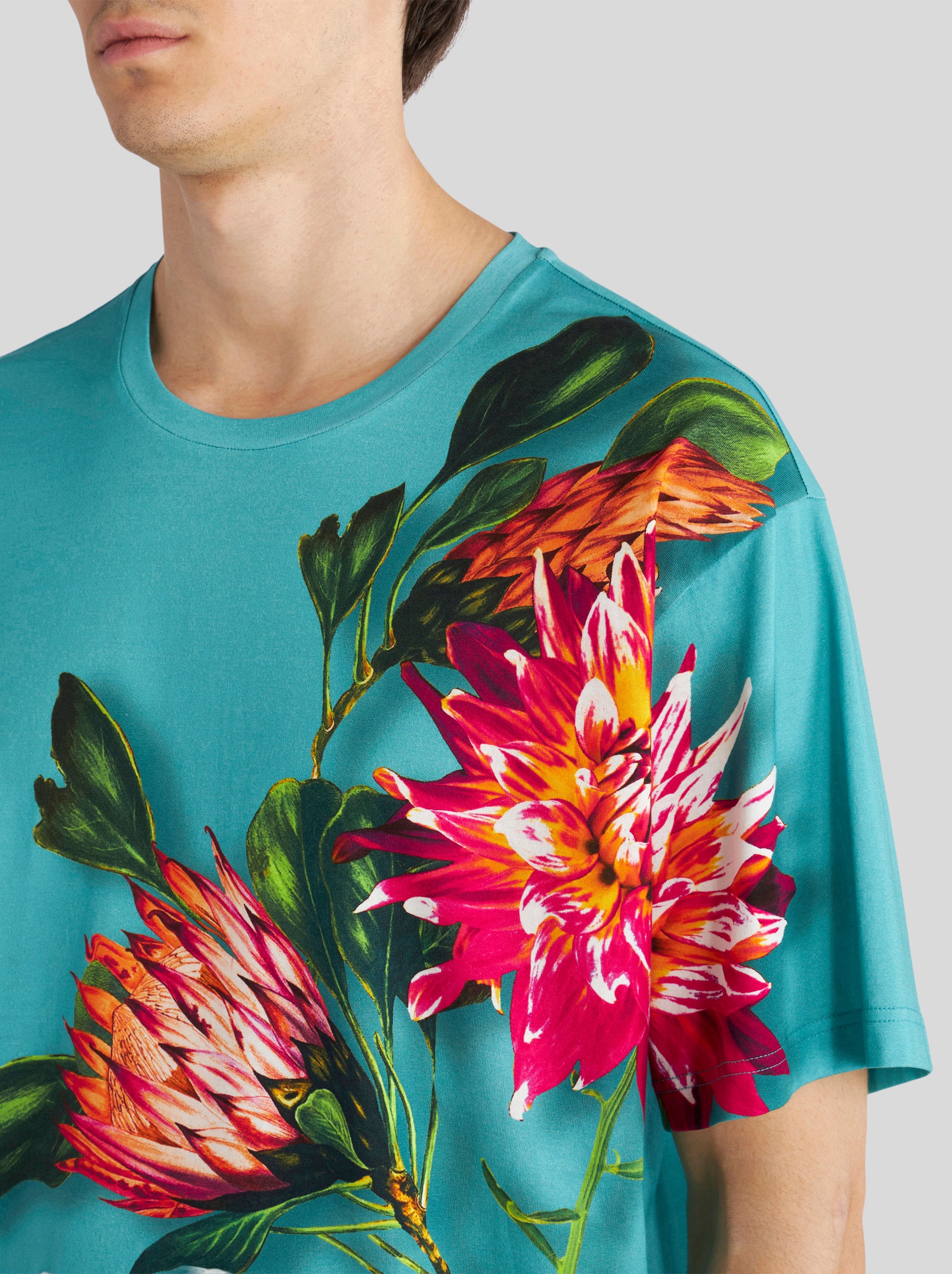 T-SHIRT WITH MAXI PRINTED FLOWERS - 3