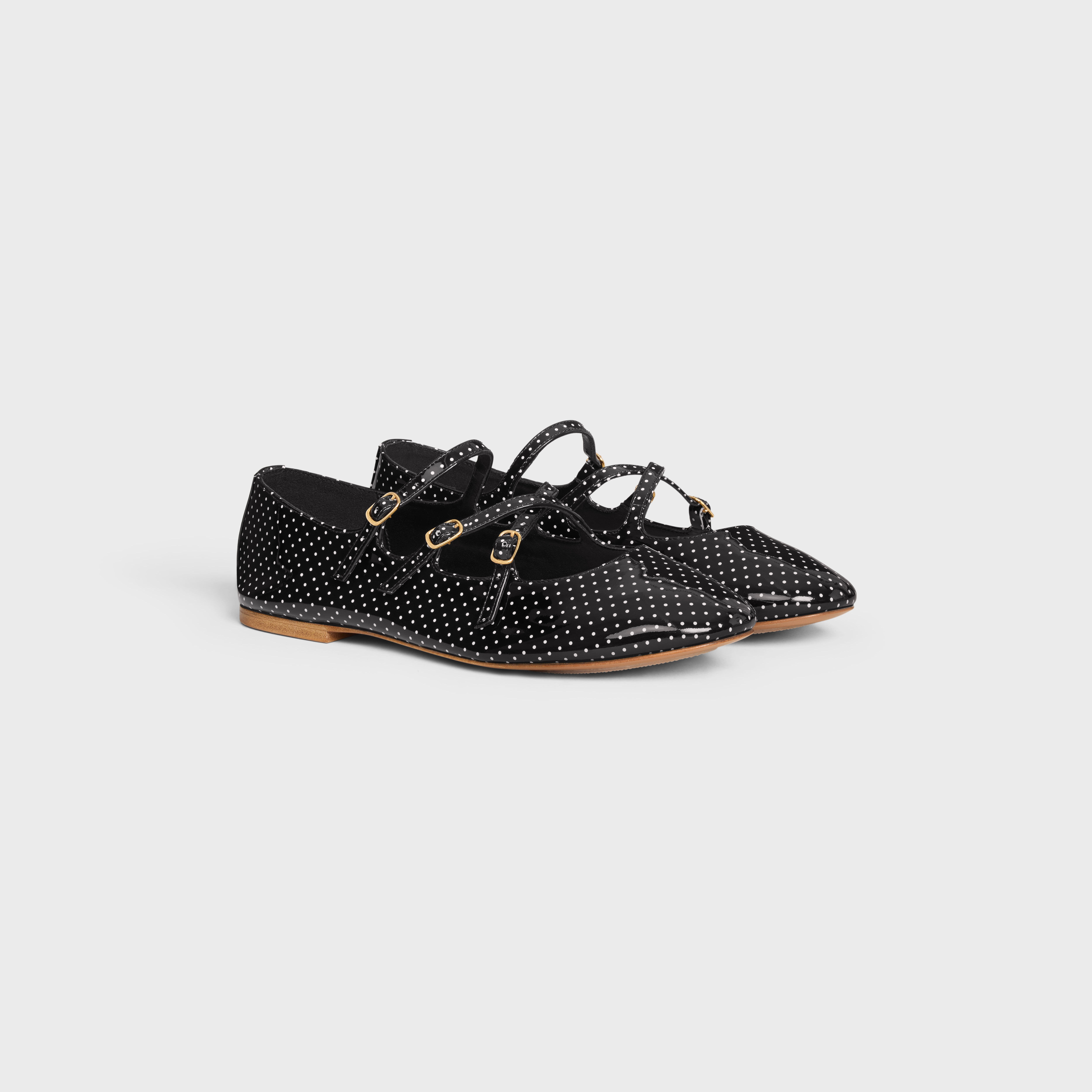 24AW CELINE LES BALLERINES クリスクロス ベビーズ バレリーナ LES BALLERINES CELINE ベビーズ バレリーナ / パテントカーフ