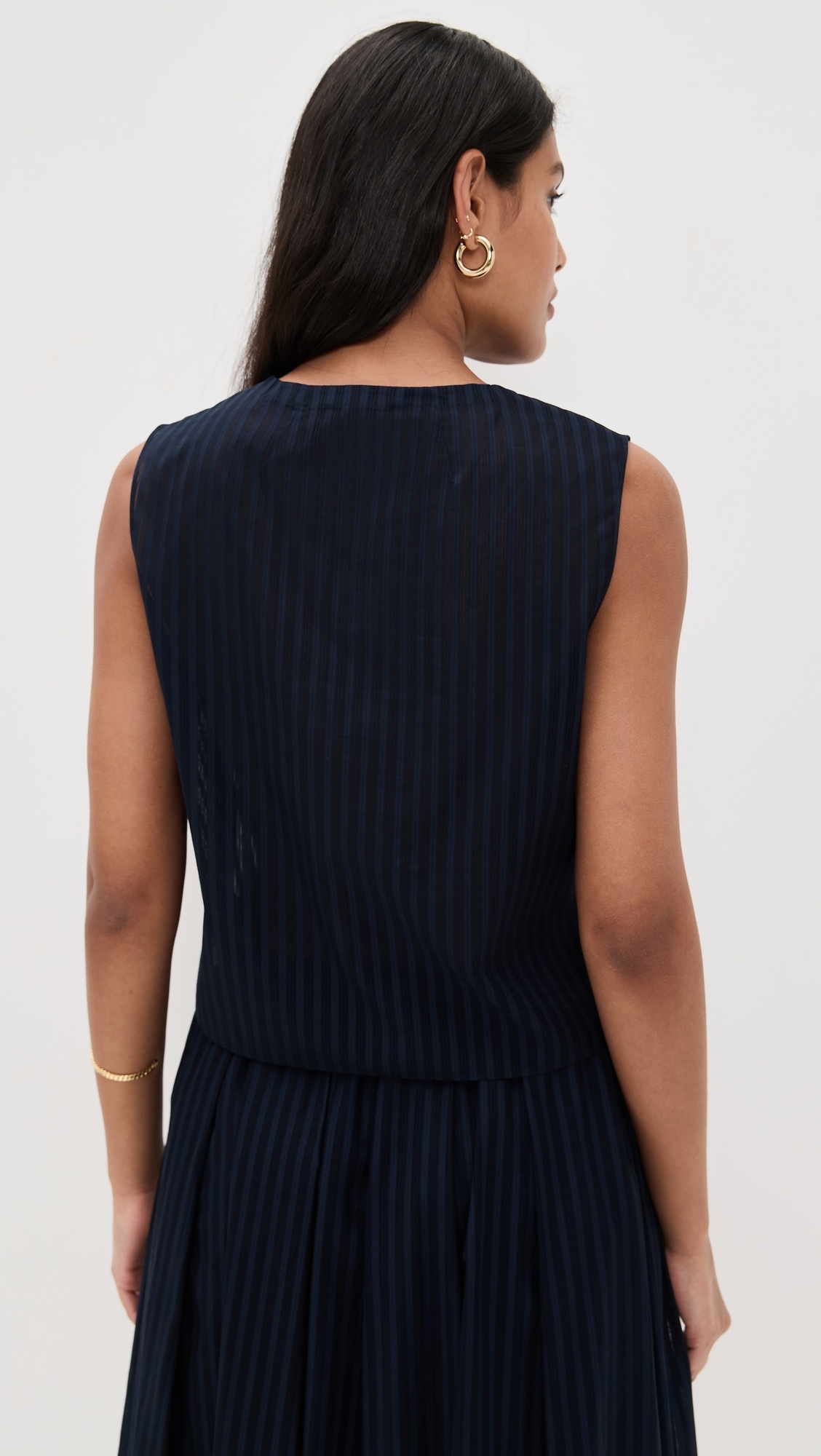 Sleeveless Button Down Shell - 2