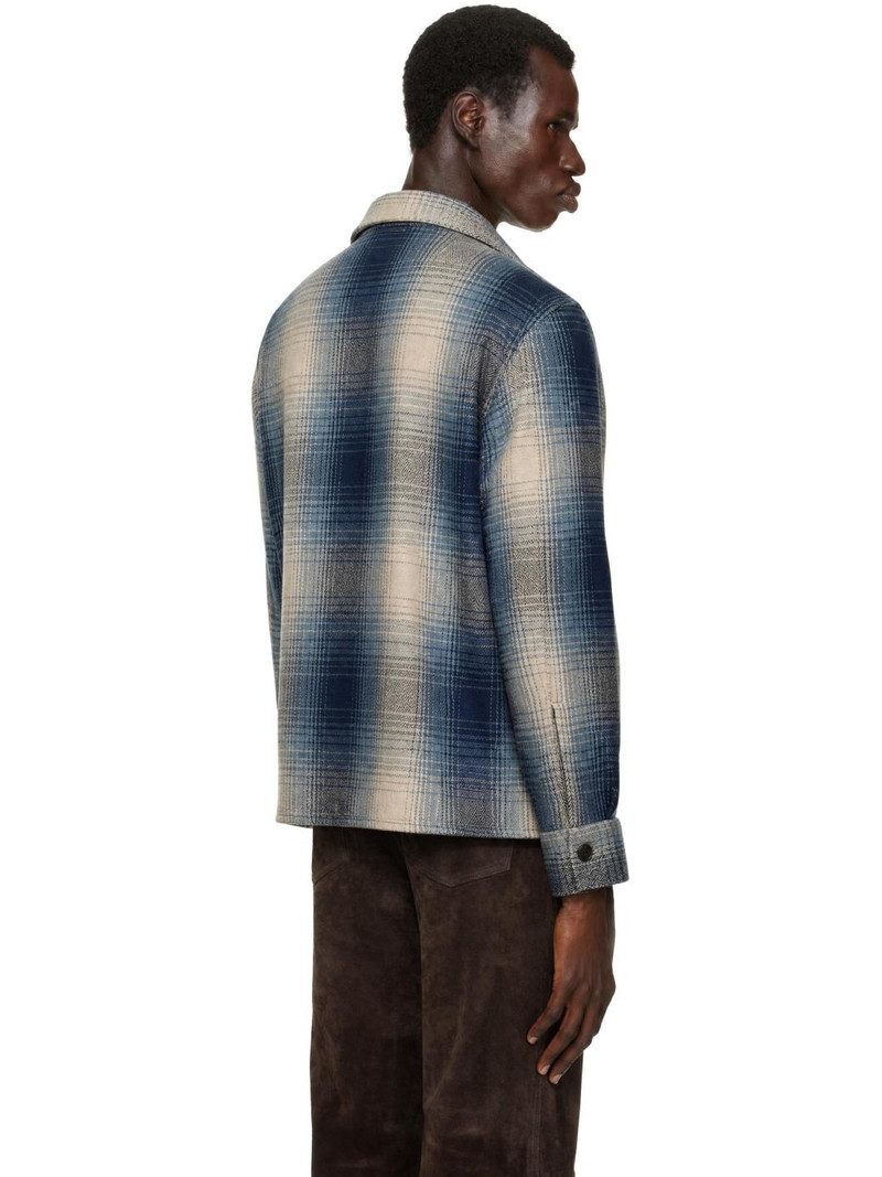 Blue & Beige Check Wool Jacket 3