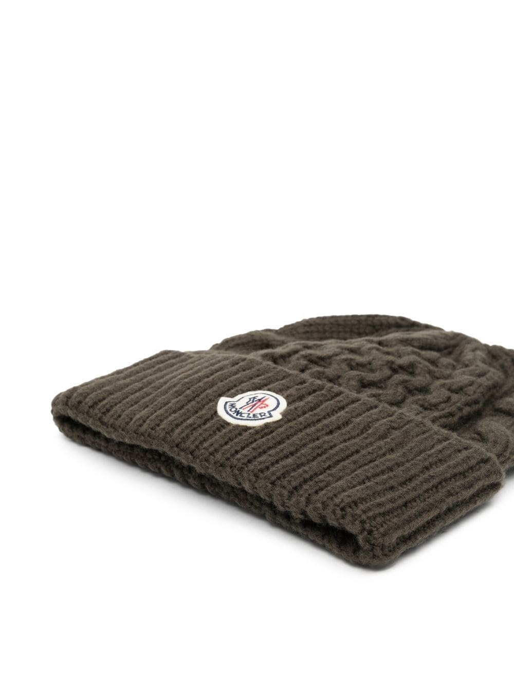 cable-knit logo-patch beanie - 2