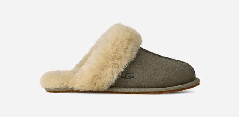 ® Women's Scuffette II Suede Sheepskin Slipper in Moss Green/Muted Brass - 1