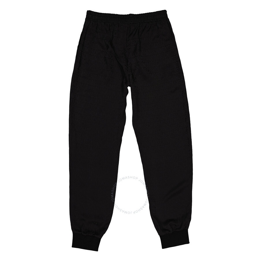 Moschino Ladies Black Allover Logo Viscose Twill Joggers - 2