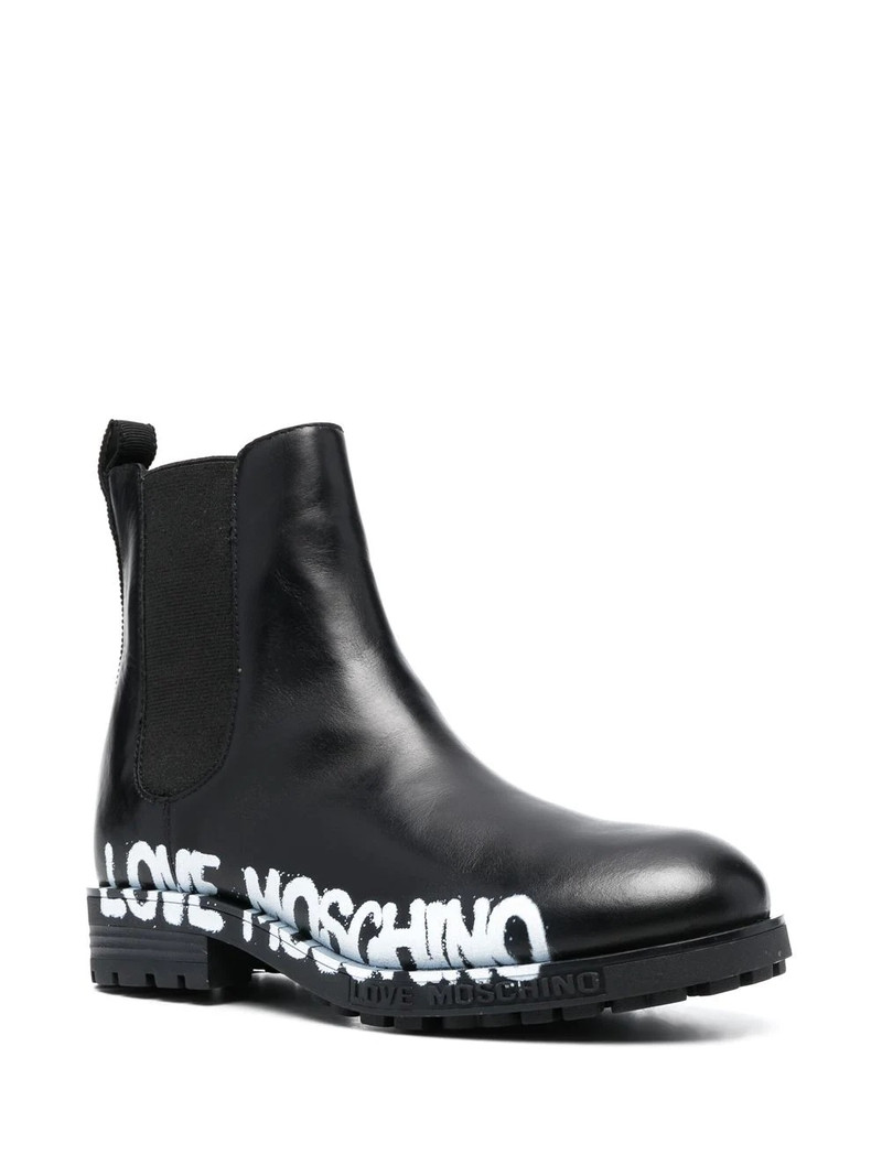 Moschino logo-print ankle boots outlook