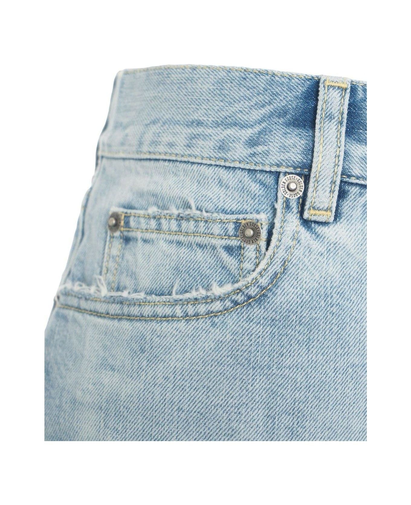 Distressed Denim Bermuda Shorts - 4