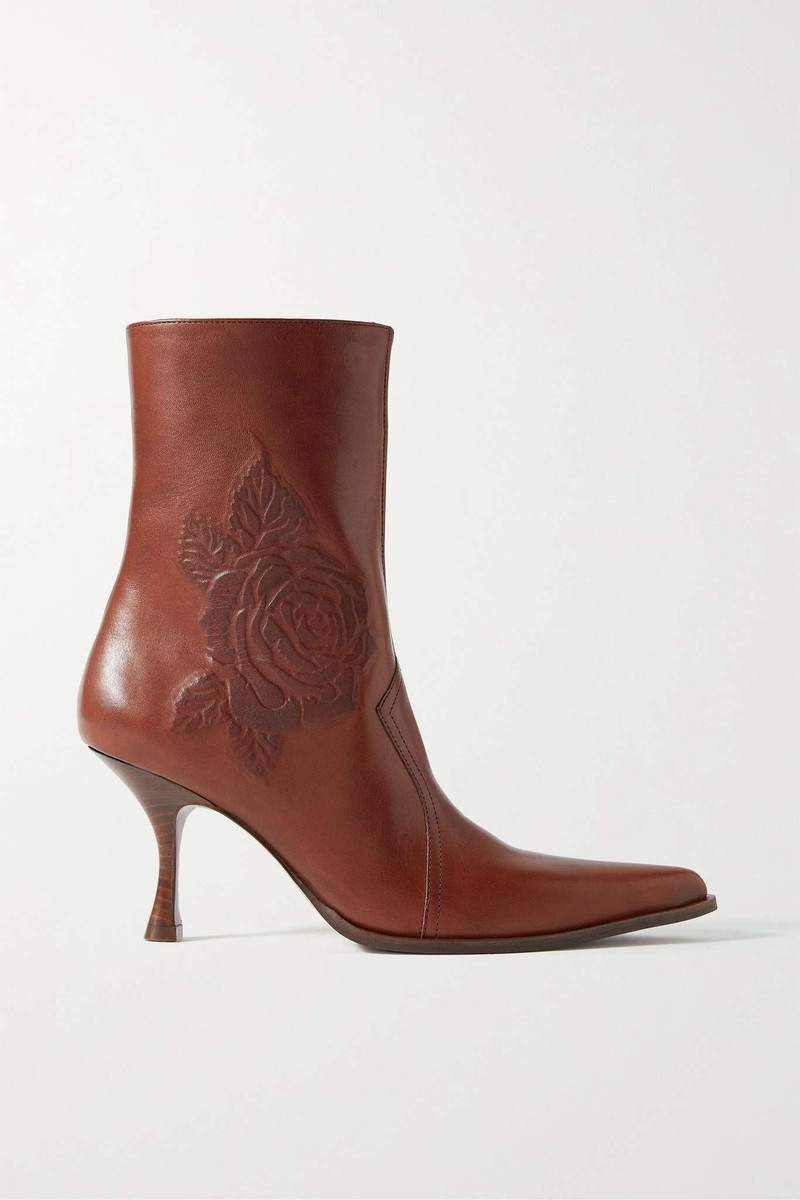 Bexen embossed leather ankle boots 1