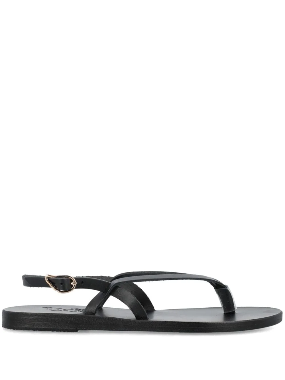 Synthesis flat leather sandals - 1