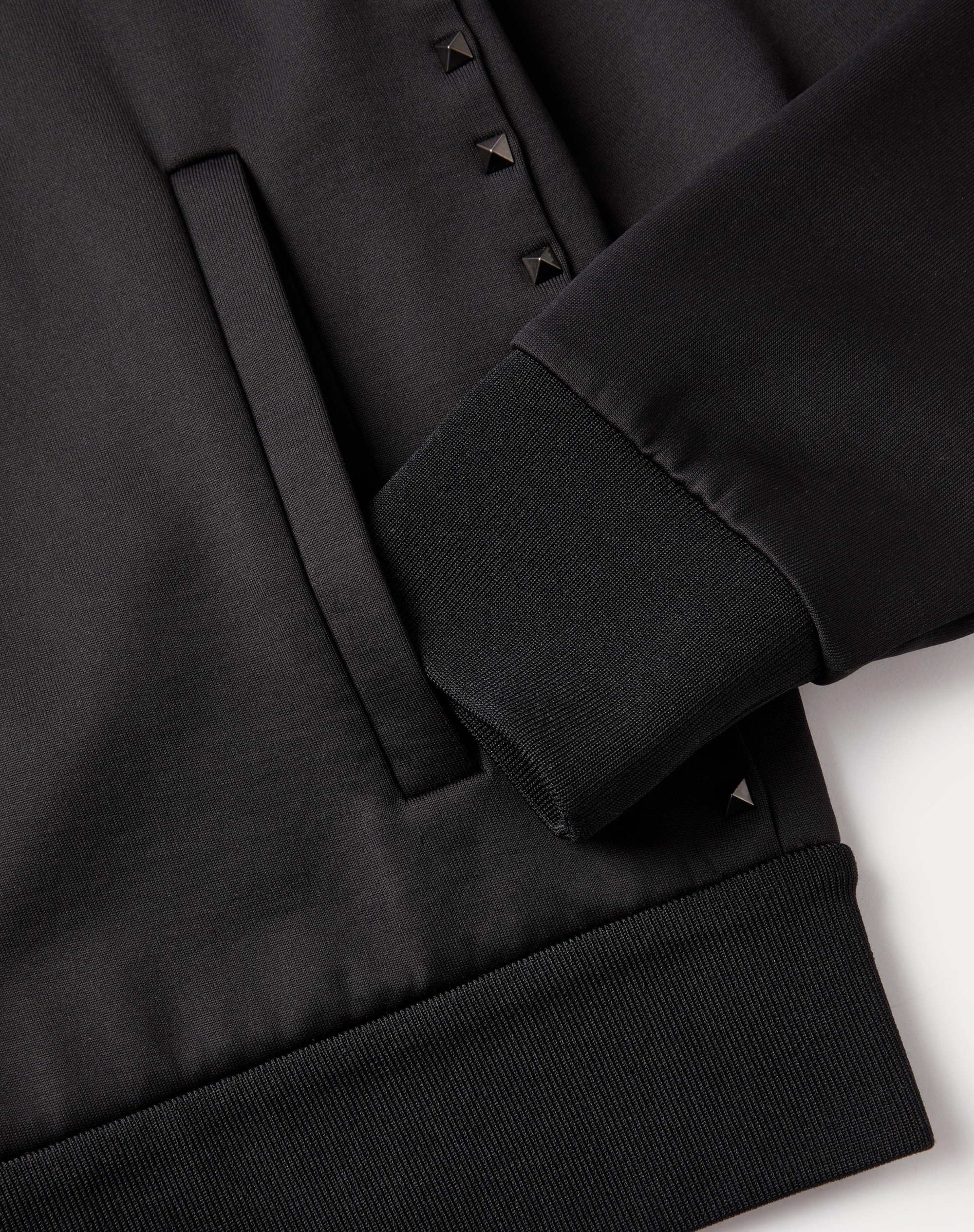 HIGH NECK ACETATE SWEATSHIRT WITH ZIPPER AND BLACK UNTITLED STUDS - 3