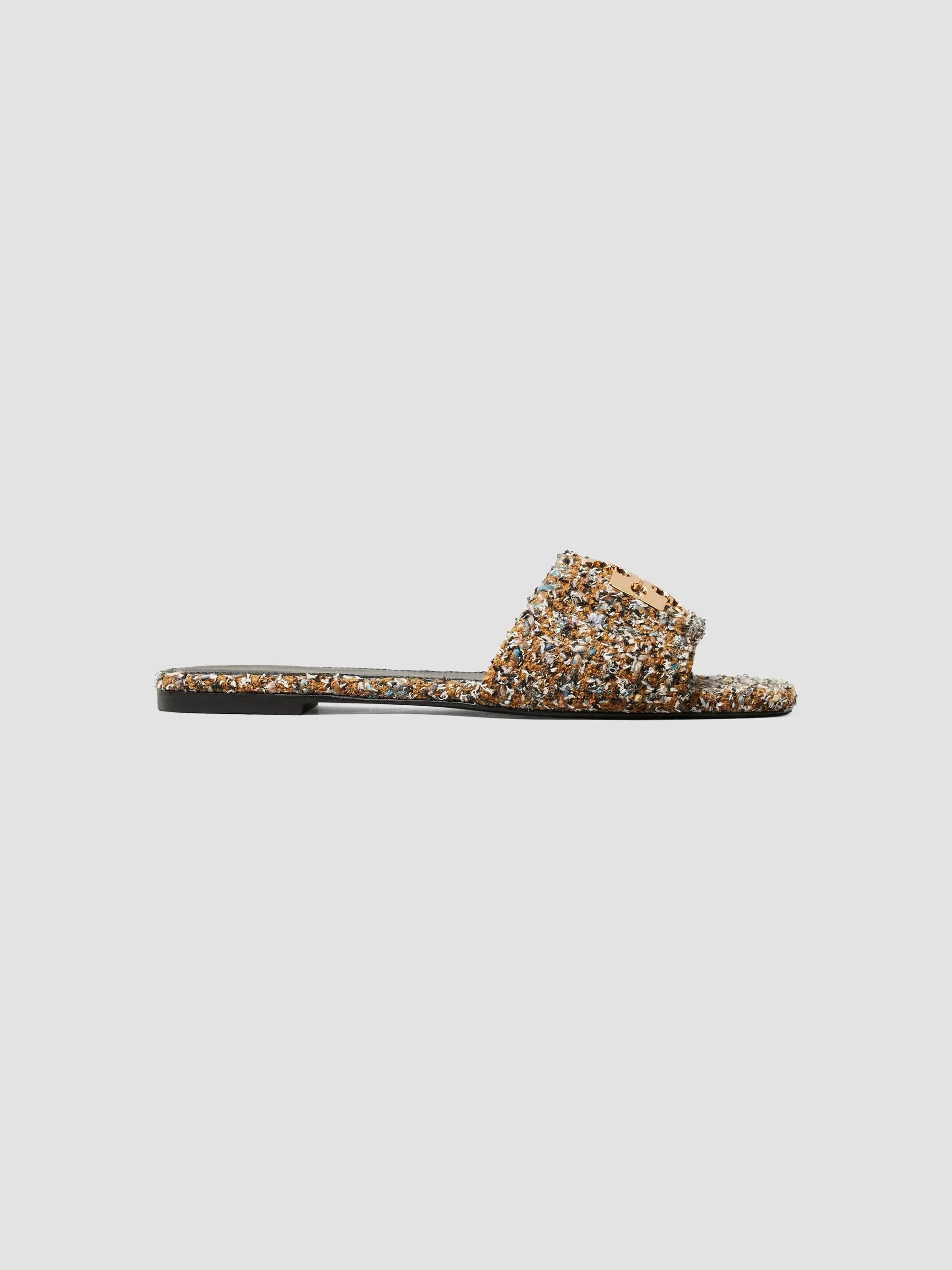 Women's Charlie Tweed Slides - Vintage Brown Teal - 1