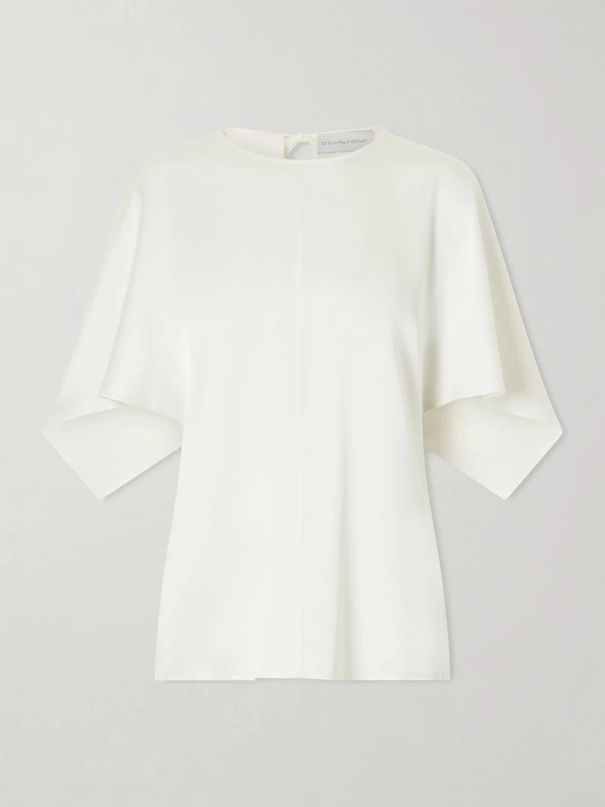 Open-back Satin Blouse - 1
