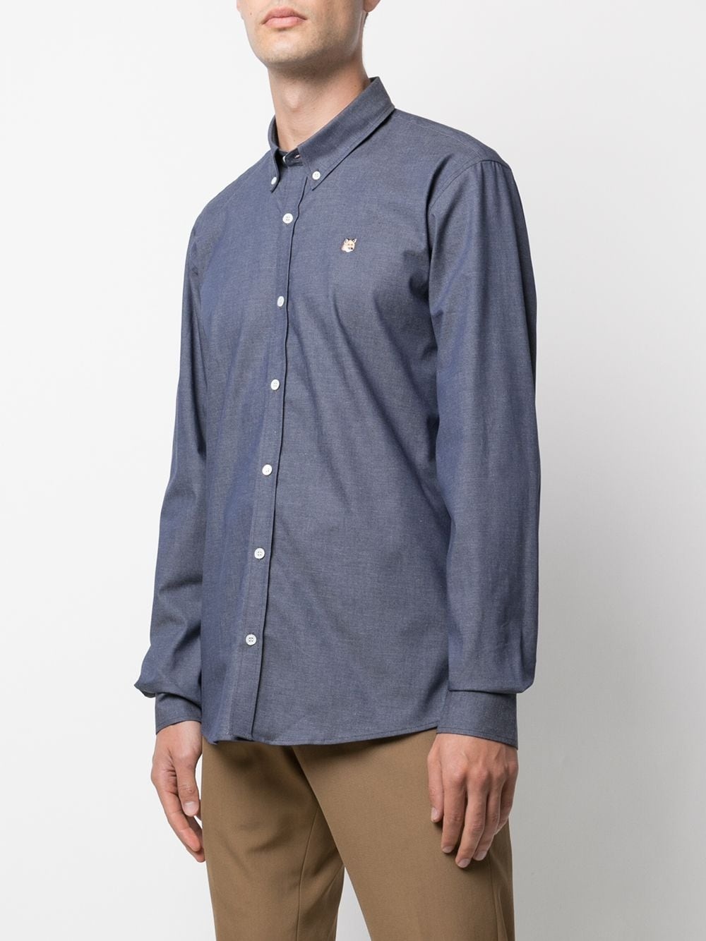 fox head logo-embroidered shirt - 3