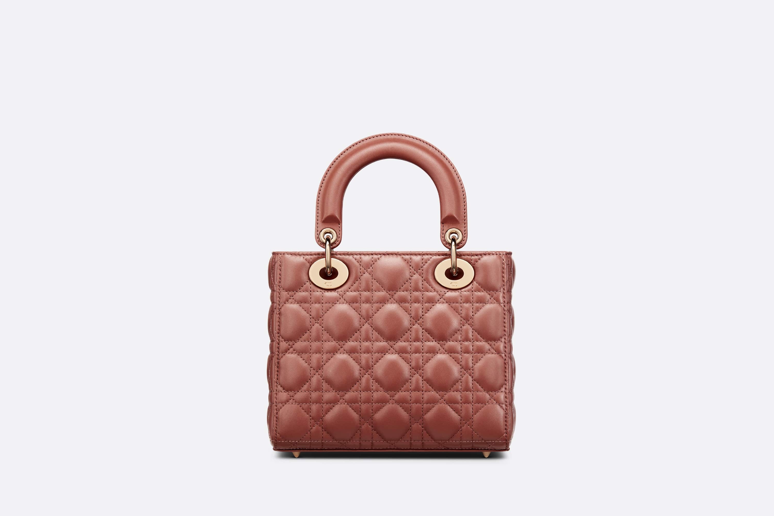 $5300 Dior Lady Dior Small Red Lambskin Gold Hardware