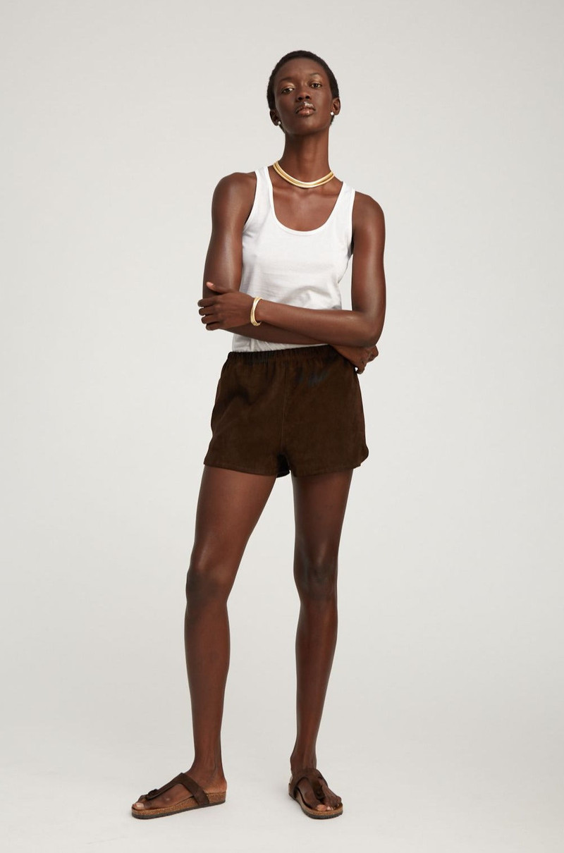 SPRWMN WHITE SCOOPED TANK TOP outlook