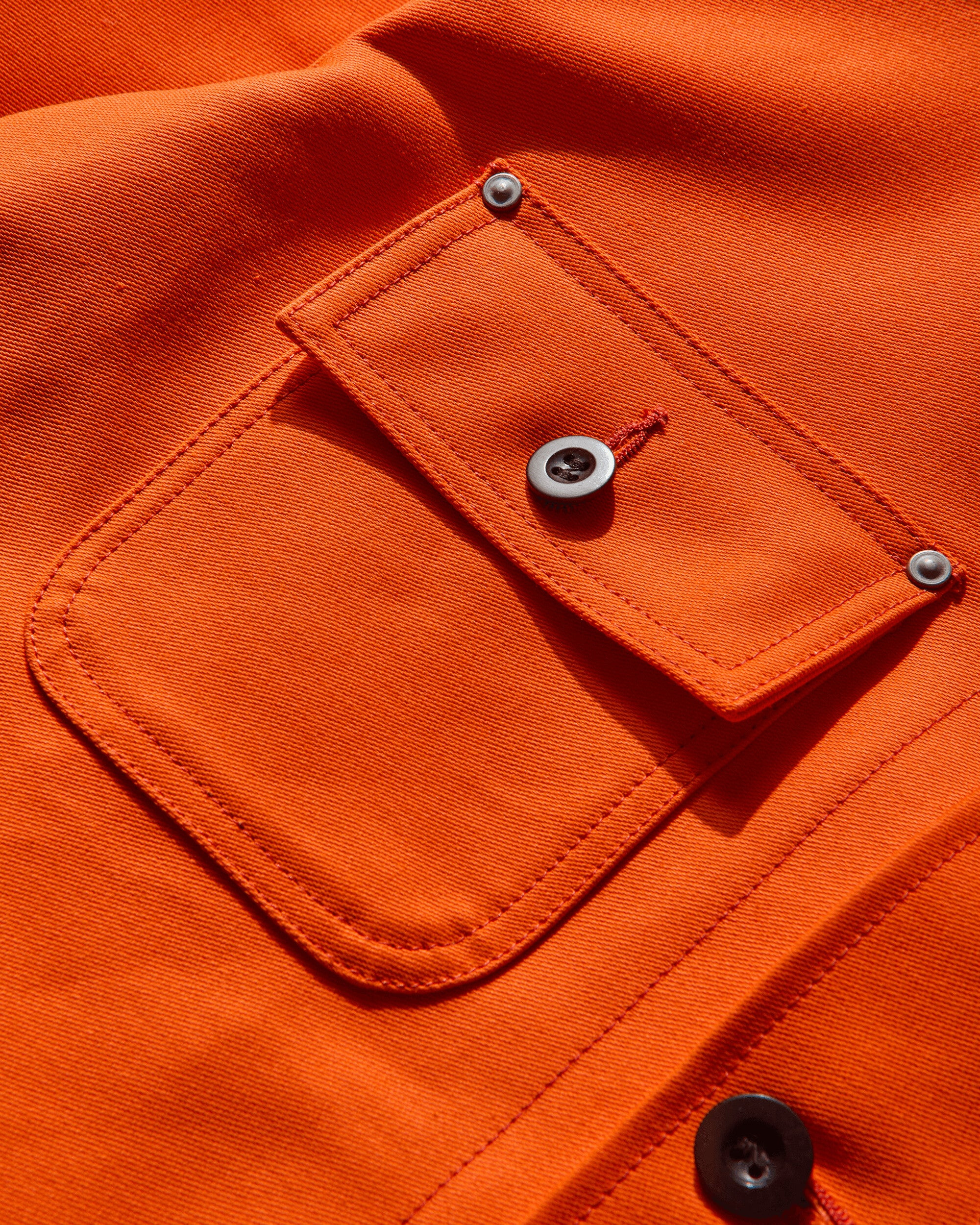 Men's Contrast Collar Jacket Orange / Brown - 3