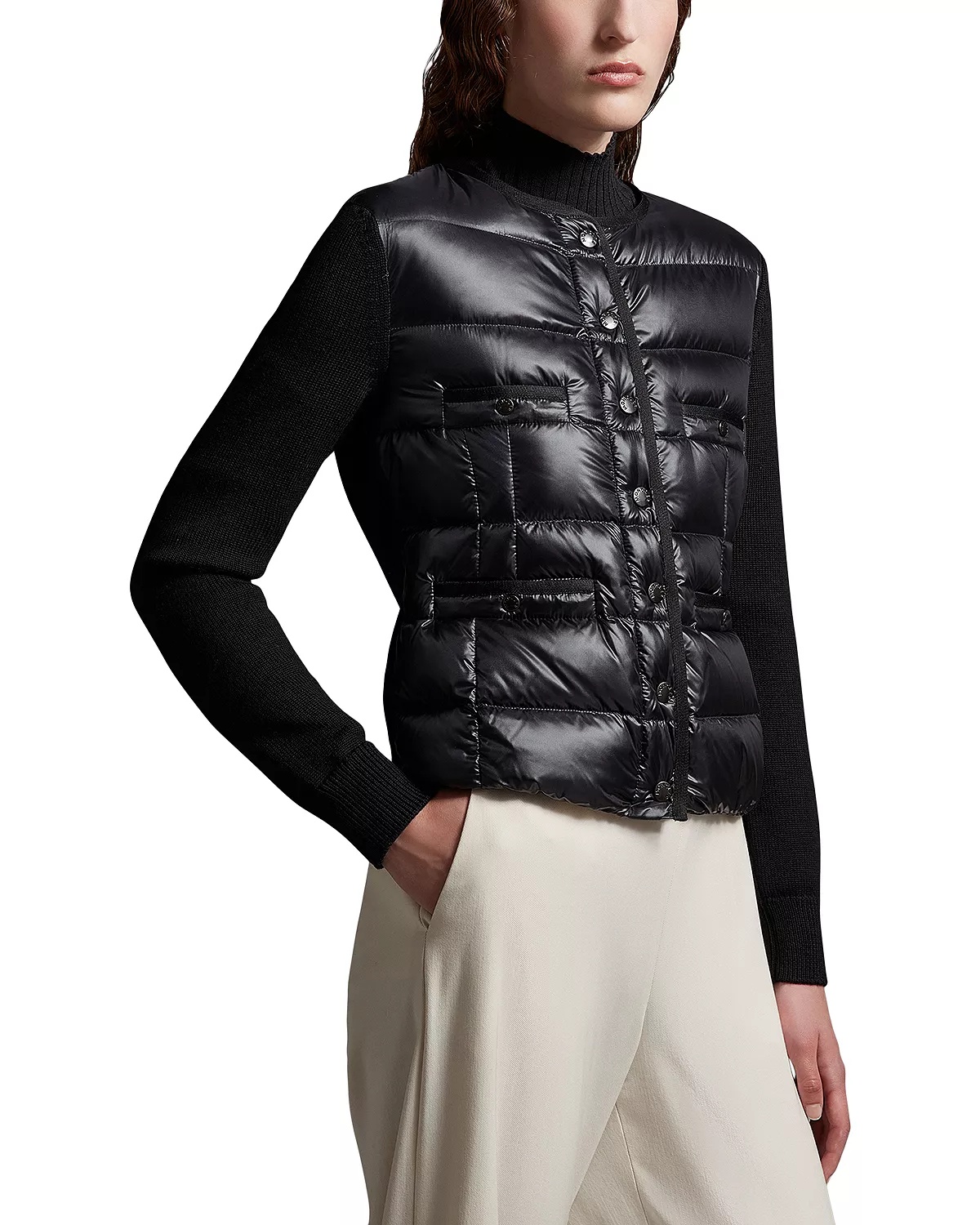 Quilted Front Cardigan - 9
