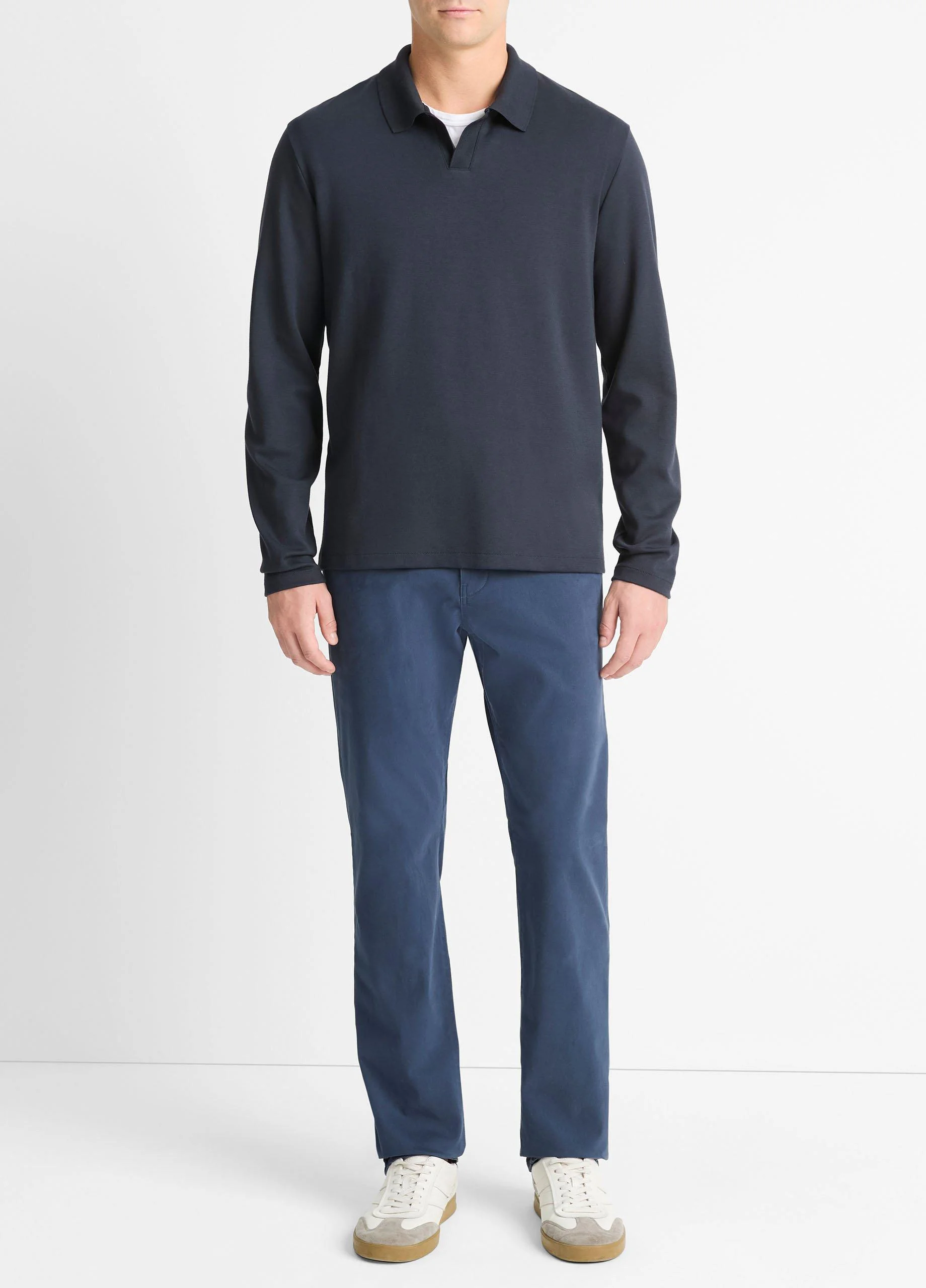 Milano Pima Cotton-Blend Johnny-Collar Shirt - 1
