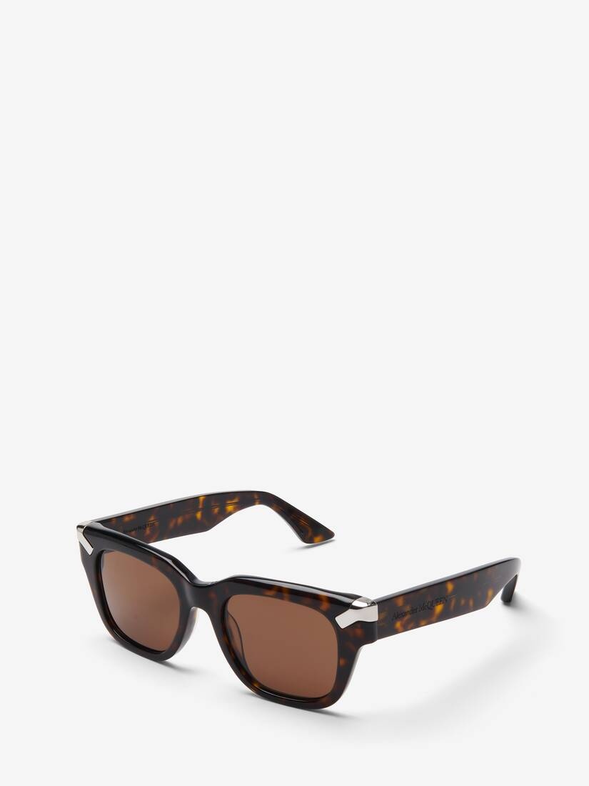 Men's Punk Rivet Square Sunglasses in Havana/brown - 3
