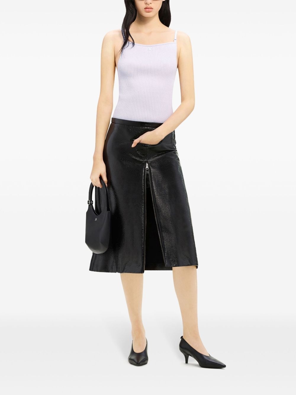 logo-embroidered ribbed tank top - 2
