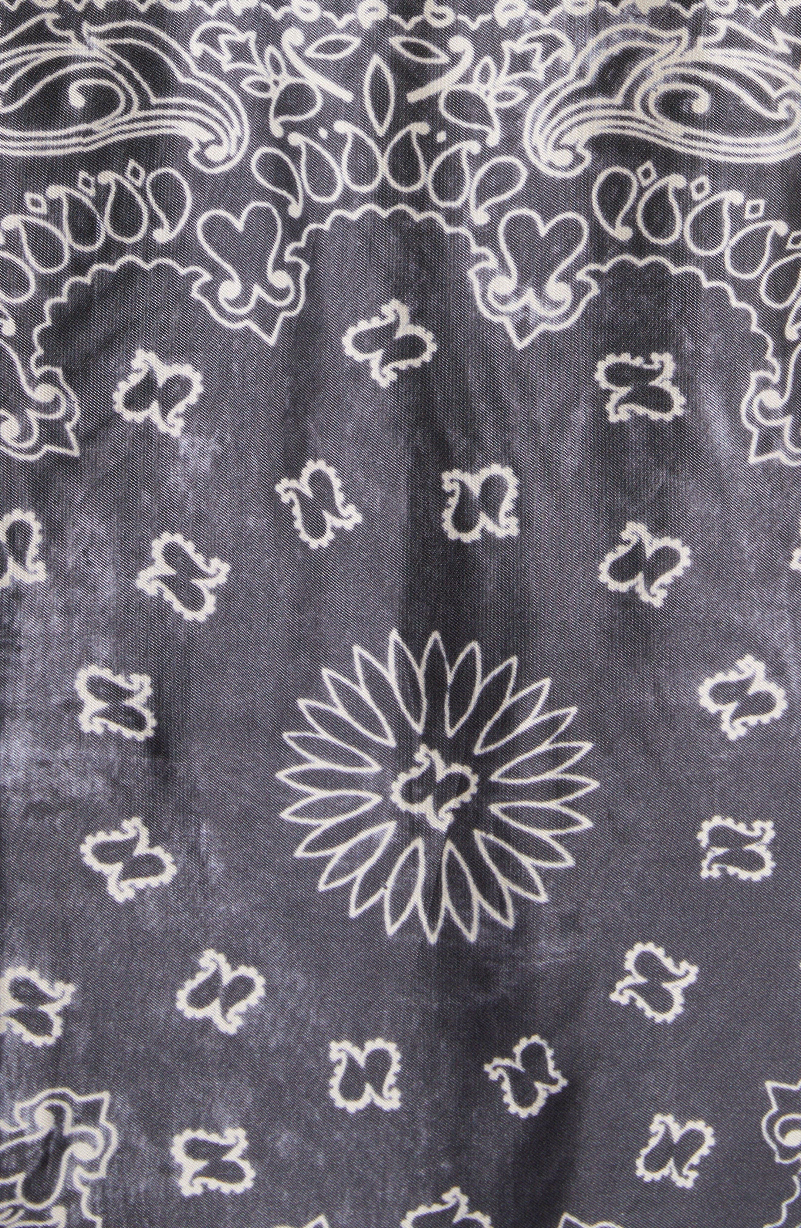 Paisley Print Oversize Button-Up Pajama Shirt - 7