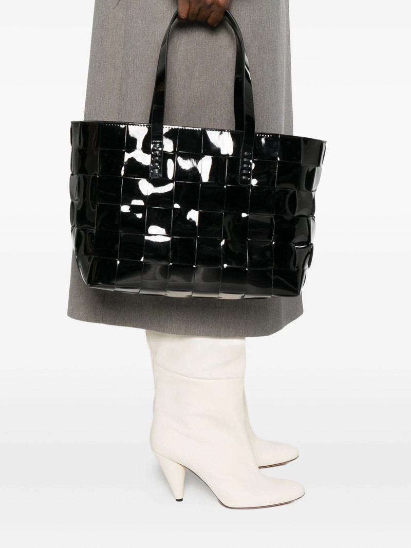 DRAGON DIFFUSION Dragon Diffusion Patent-leather-woven Tote Bag outlook