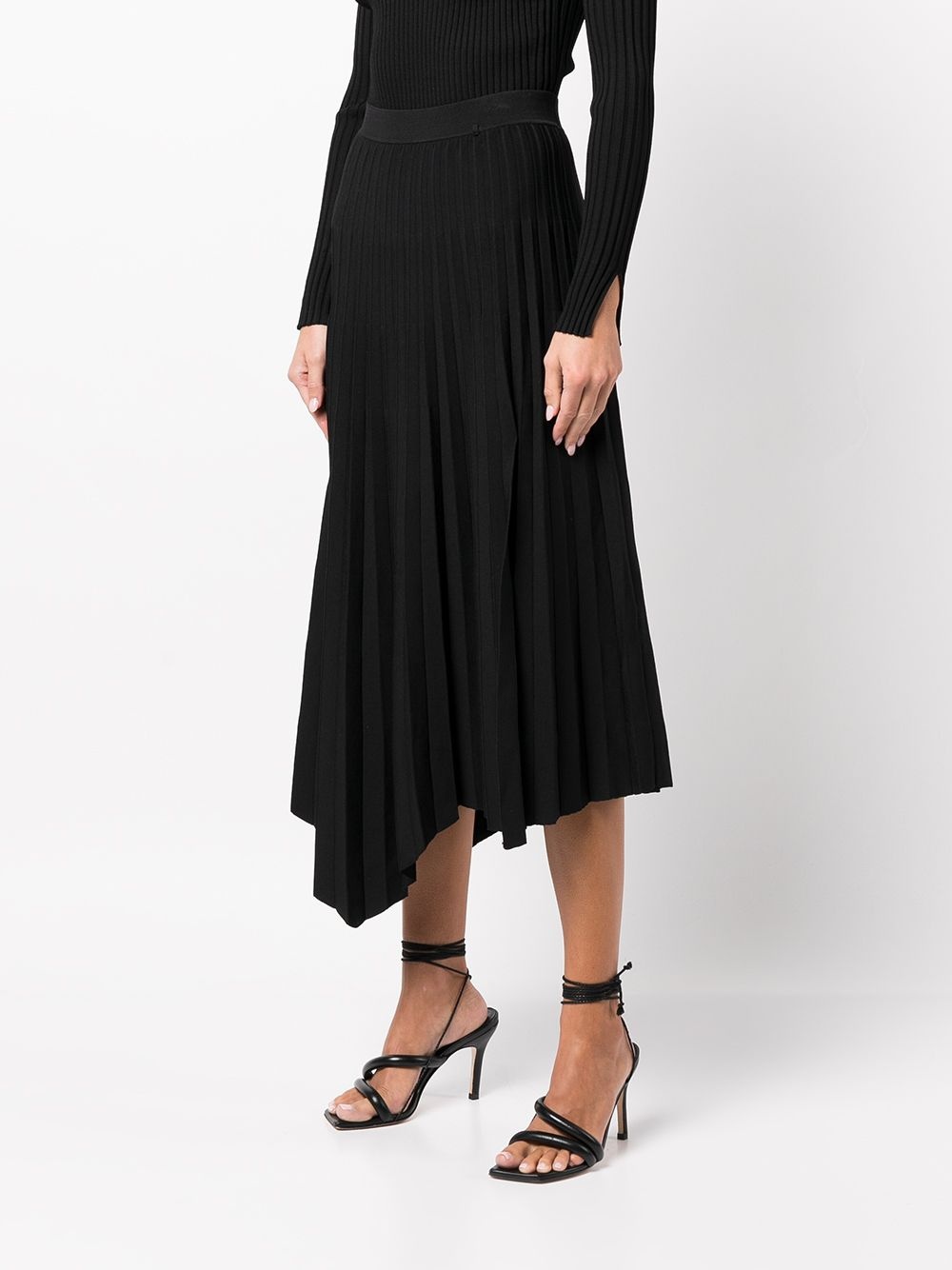 high-waist asymetric pleated skirt - 3