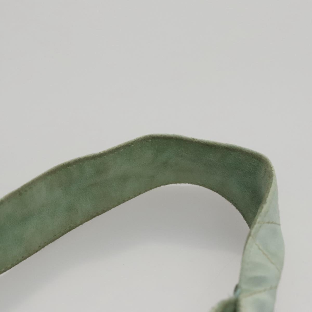 CHANEL Matelasse Hand Bag Satin Green CC - 8