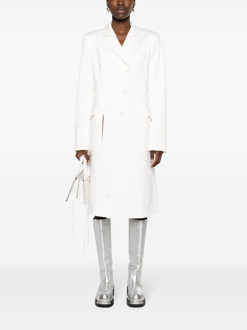 split scuba-jersey maxi coat - 2