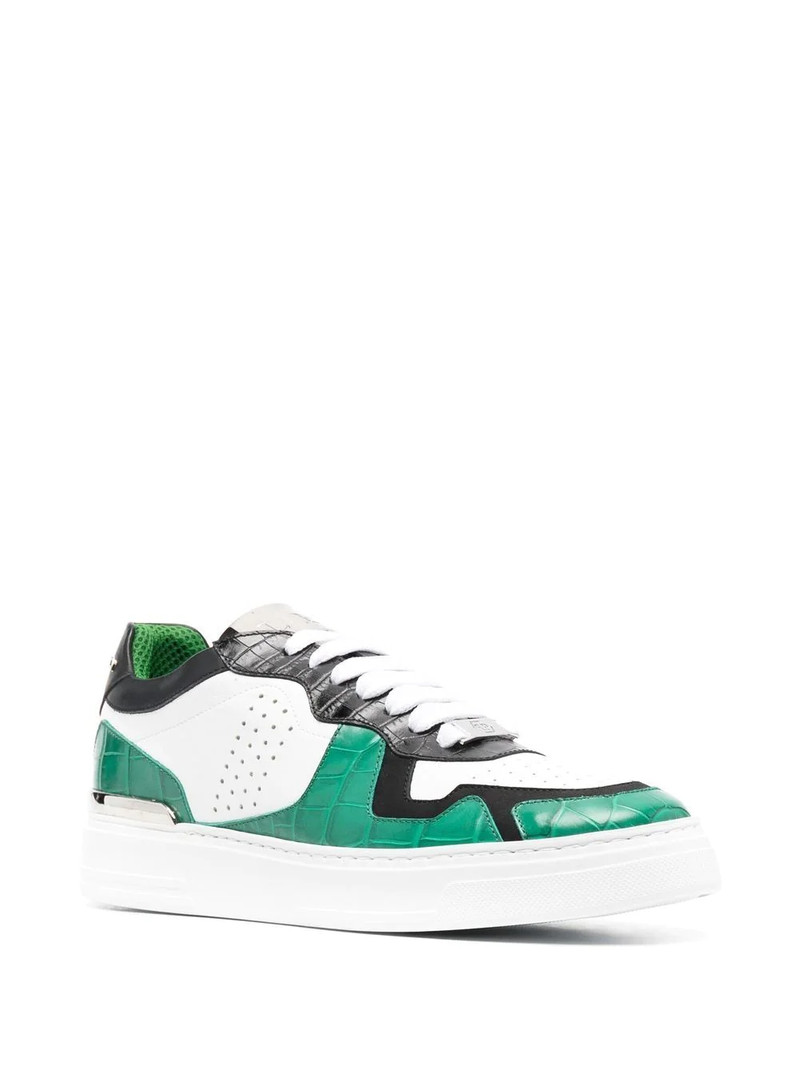 PHILIPP PLEIN colour-block low-top sneakers outlook