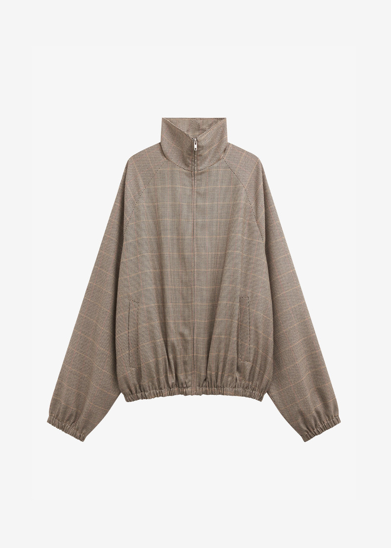 Baxter Houndstooth Track Jacket - Beige 1
