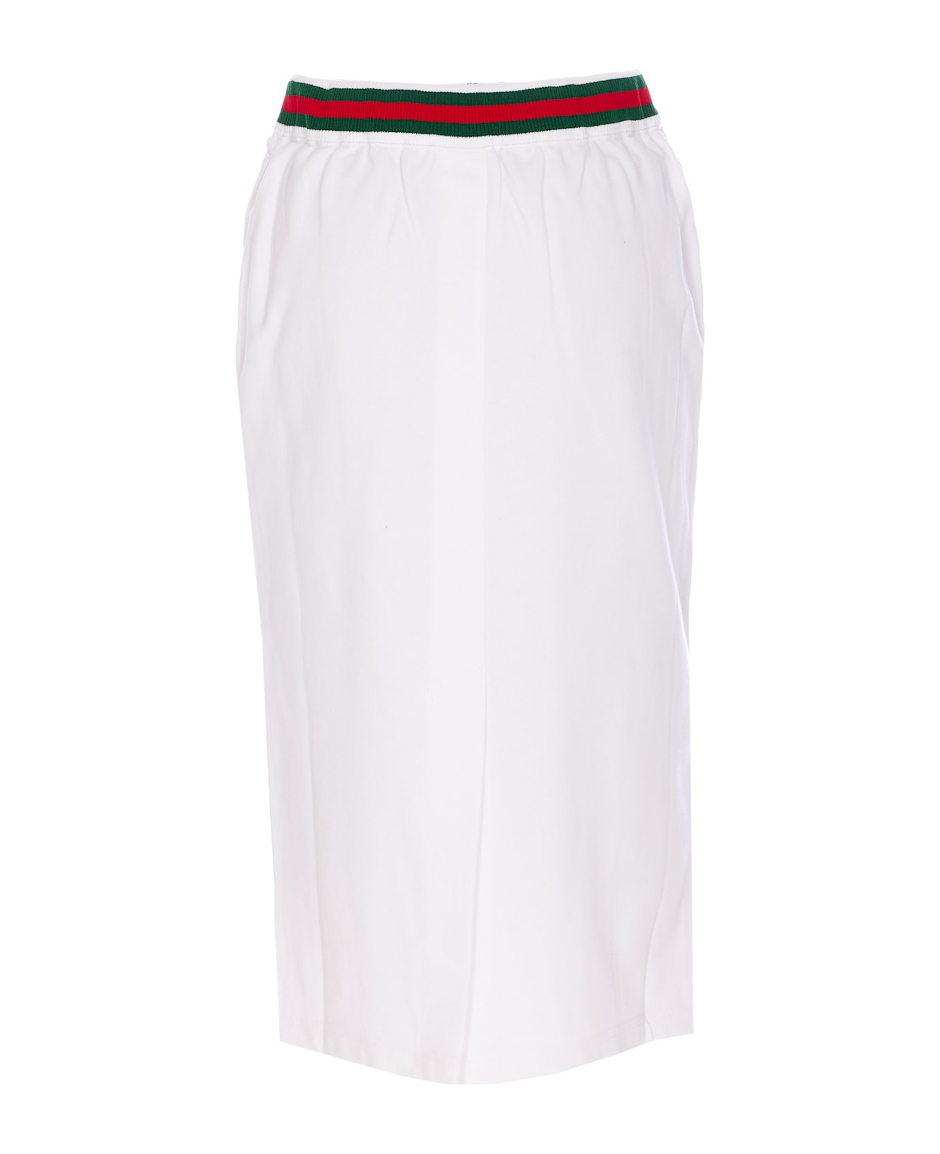 Jersey Skirt With Web Print - 2