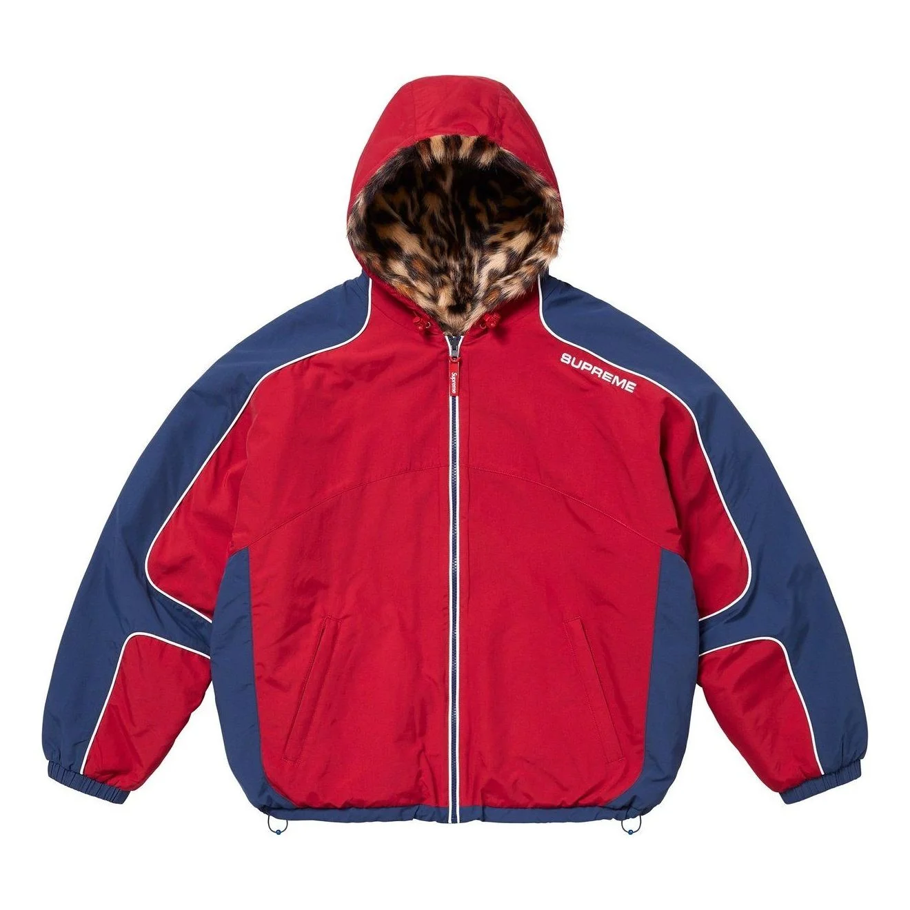 Supreme Faux Fur Reversible Hooded Track Jacket 'Red' SS25J67-RED - 1