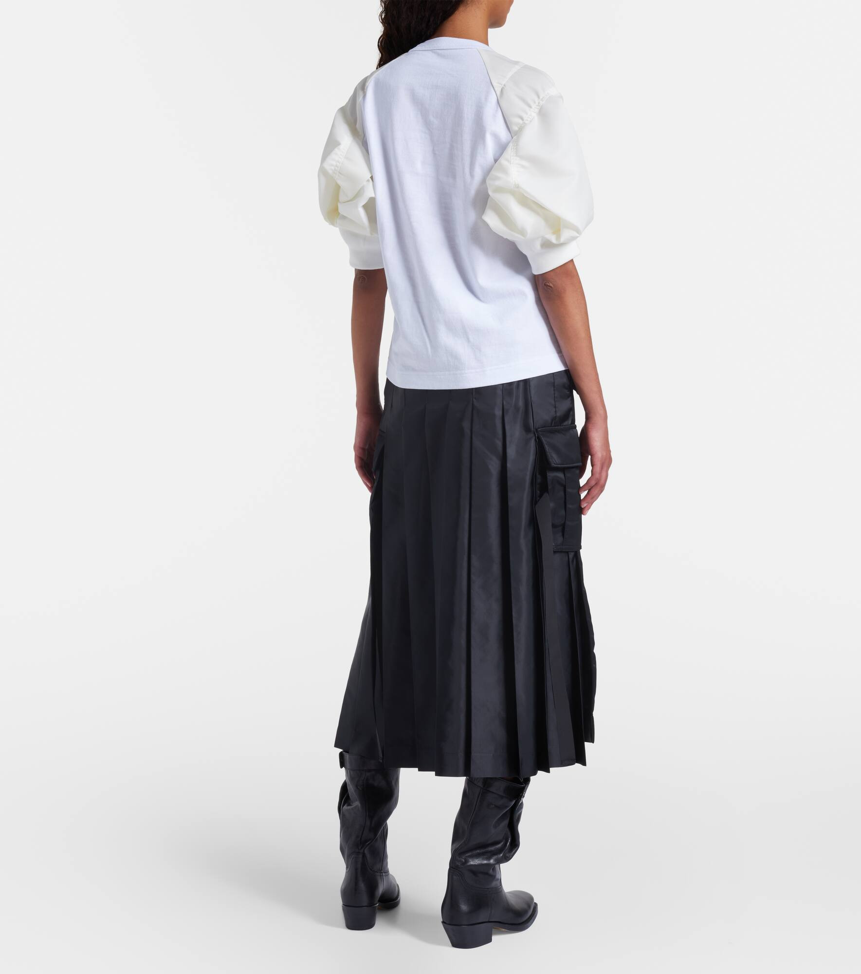 Cotton jersey and twill T-shirt - 3
