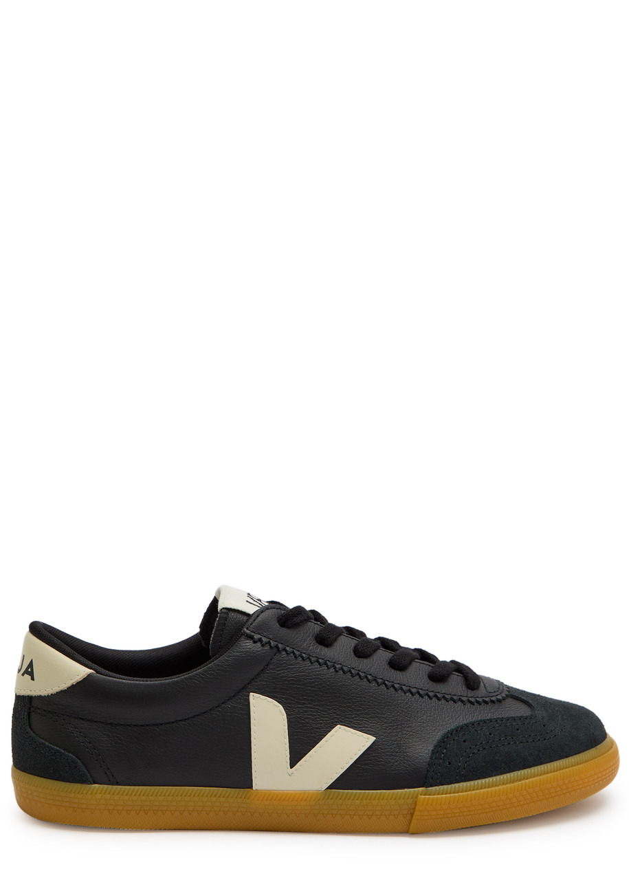 Veja Volley Panelled Grained Leather Sneakers - 1