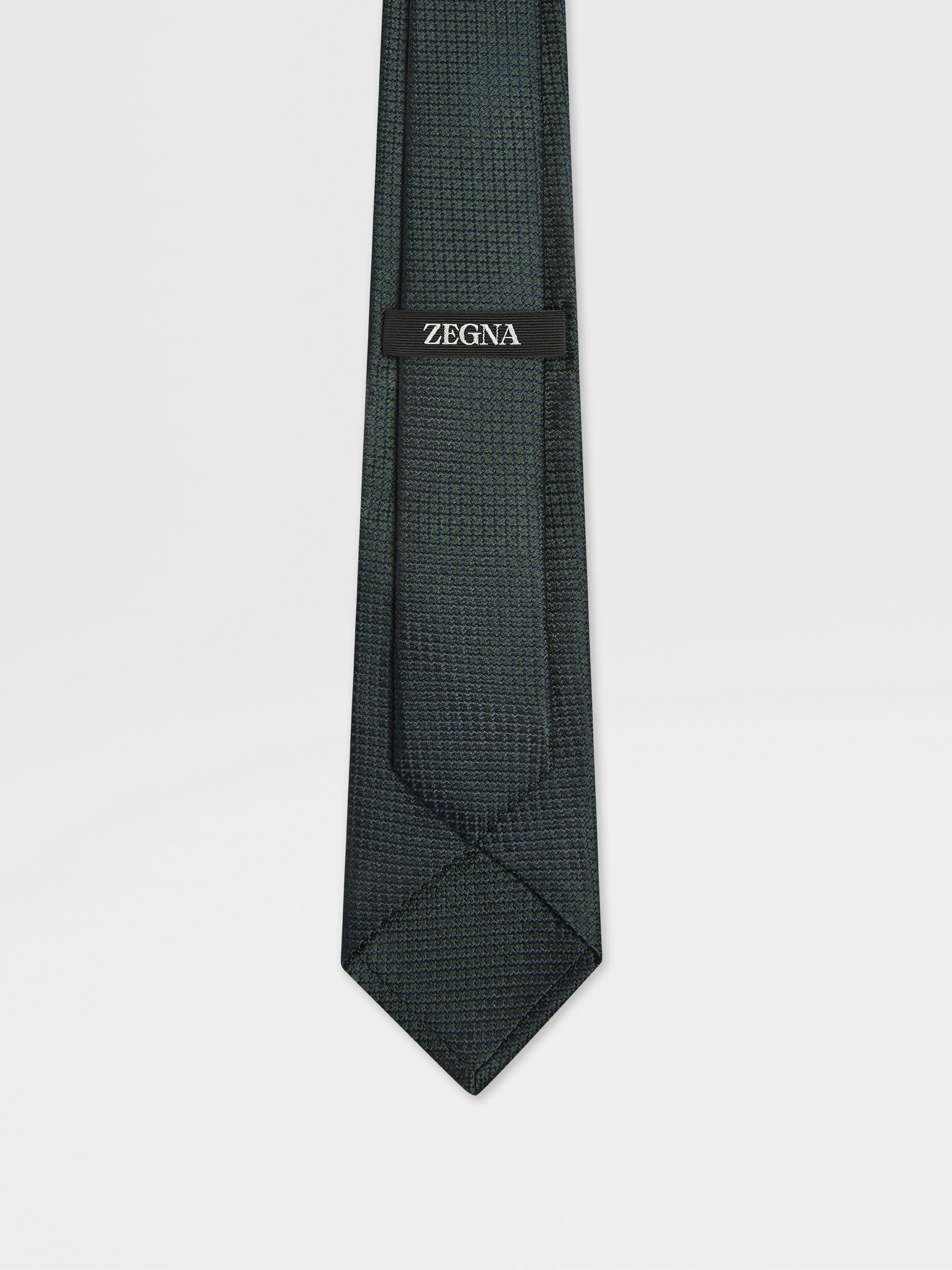 DARK GREEN SILK TIE - 3