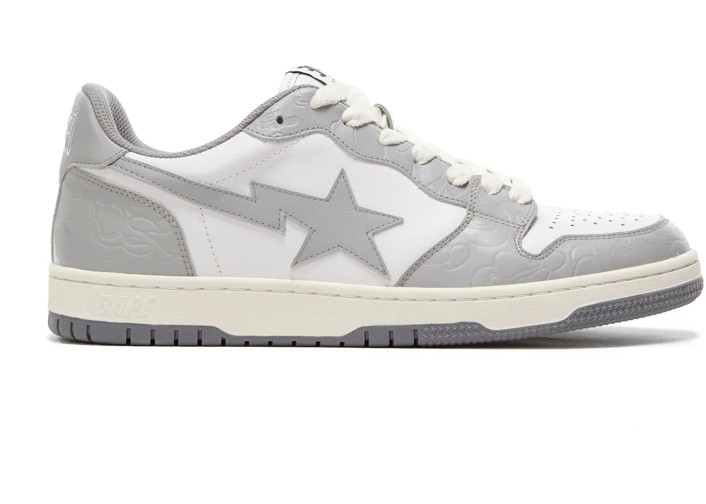A Bathing Ape Court Sta Light Grey Cream - 1