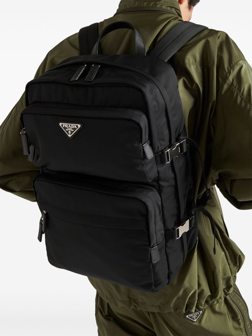 Re-Nylon Saffiano leather backpack - 3