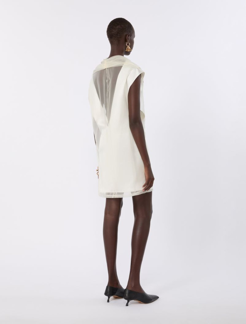 Short, stretch jersey dress - white 4