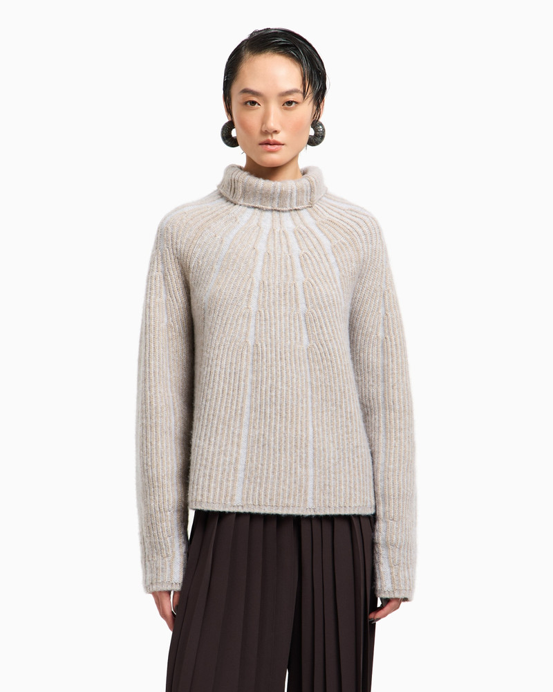 GIORGIO ARMANI VIRGIN WOOL, CASHMERE AND SILK MOCK-NECK JUMPER outlook