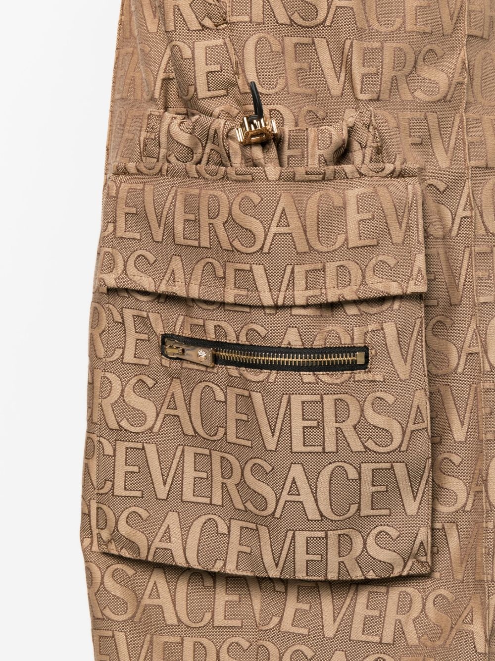 Allover logo-print cargo trousers - 5
