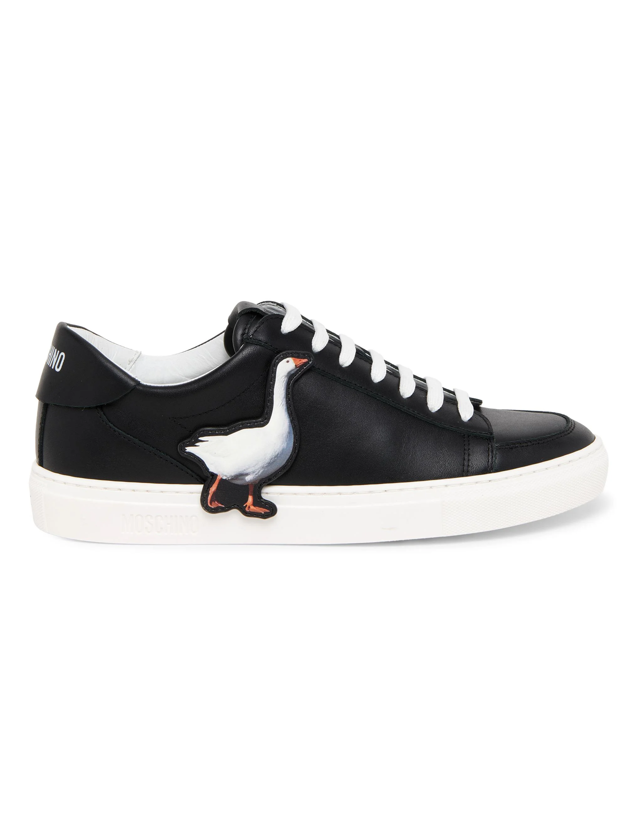 Men's Goose Leather Low-Top Sneakers - Black - 1