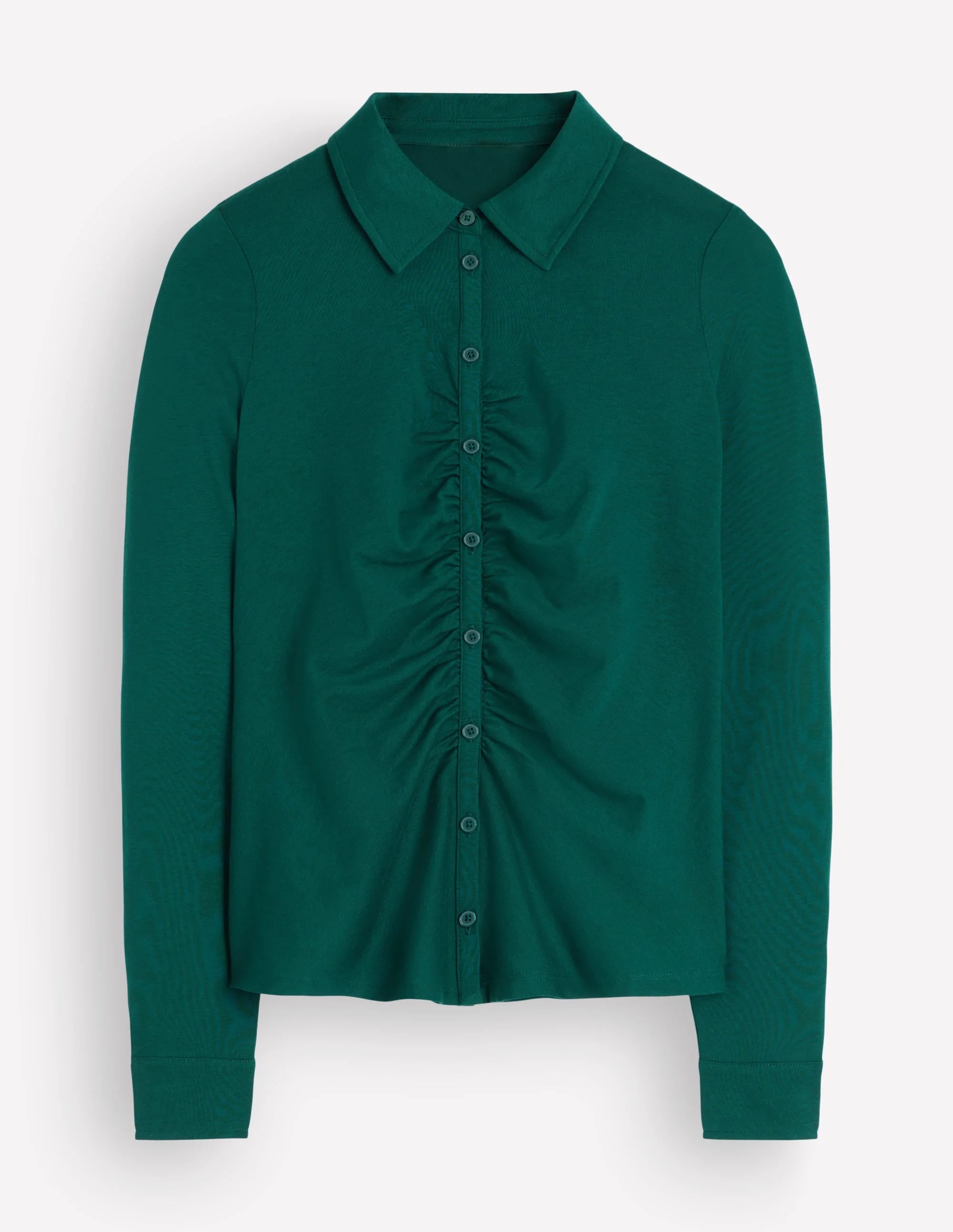 Supersoft Ruched Jersey Shirt-Midnight Teal - 1