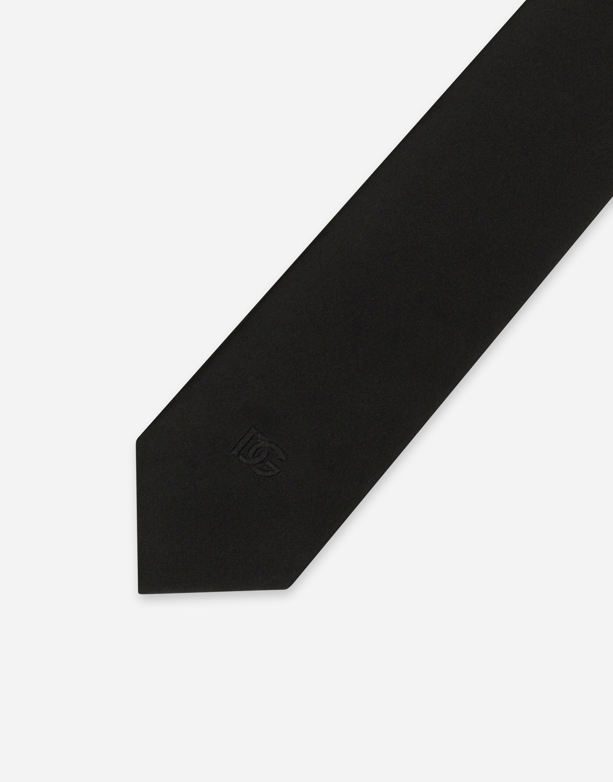 6-cm silk blade tie with DG logo embroidery 3
