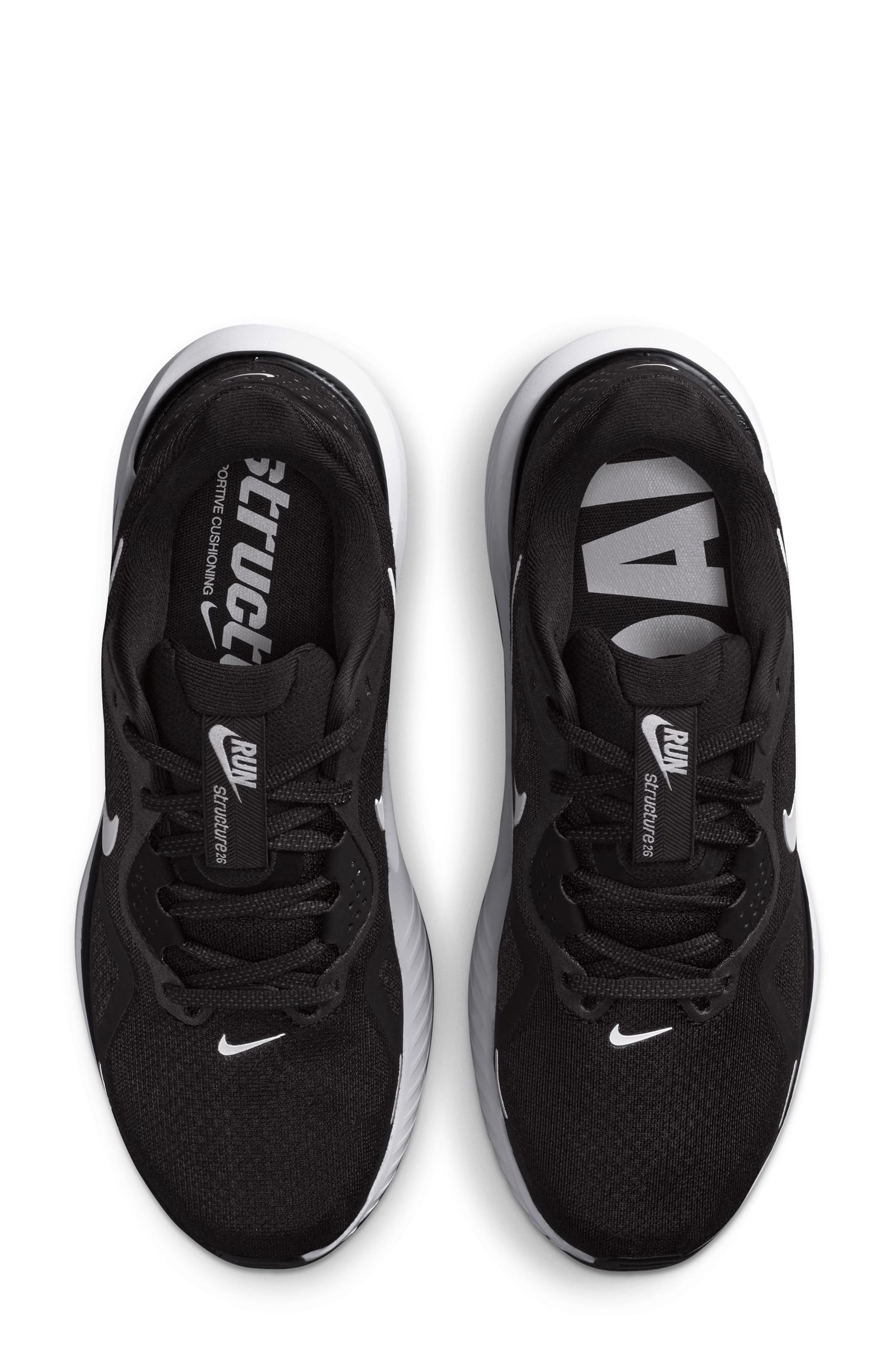 Nike Structure 26 Running Shoe in 003 Black/white at Nordstrom - 3